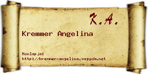 Kremmer Angelina névjegykártya